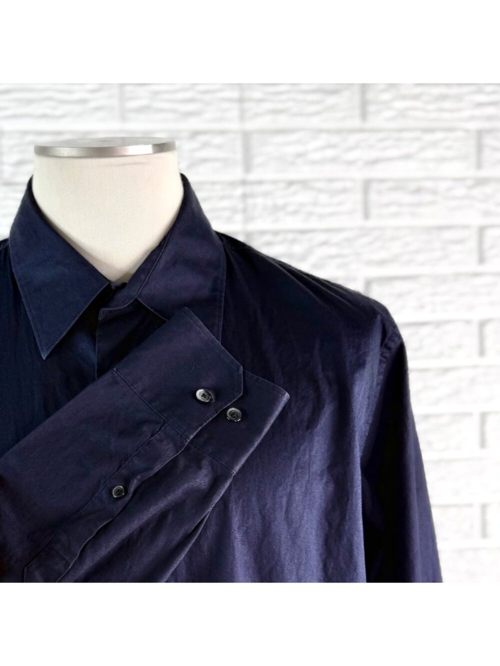 Calvin Klein Mens Navy Blue Modern Fit Long Sleeve Button Up Shirt Size Large